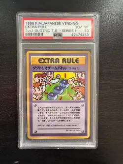 1998 Pokemon Japanese Vending Series 3 Extra Rule 3vs3 Dugtrio PSA 10 - Image 1