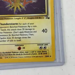 Zapdos 15/62 Pokemon Card Fossil Holo WOTC 1999 LP Rare - Image 5