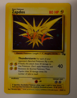 Zapdos 15/62 Pokemon Card Fossil Holo WOTC 1999 LP Rare - Image 1