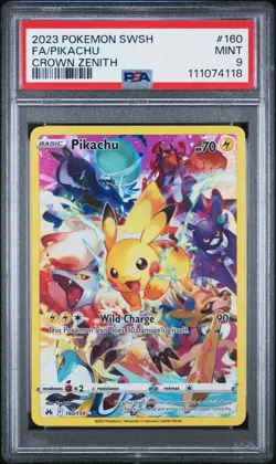 160/159 FULL ART PIKACHU - PSA 9 2023 POKEMON SWORD AND SHIELD CROWN ZENITH - Image 1