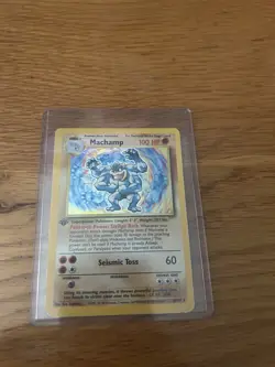 Pokemon WOTC Card - Machamp - Base Set - Cosmos Holo Rare - 8/102 1st edition - Image 1
