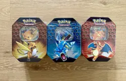 Pokemon Hidden Fates GX Tins Art Set of 3 - First Print Run - Sealed - Image 1