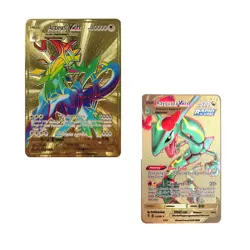 10000point Arceus & Rayquaz Combo VMAX TCG Pokemon Cellectable Metal Card Set - Image 2