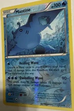 Mantine 27/114 Reverse Holo XY Steam Siege Pokemon TCG Card NM - Image 3