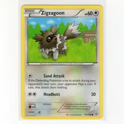 Pokemon TCG Zigzagoon 111/160 XY Primal Clash Regular Common Card EN-LP 2015 - Image 1