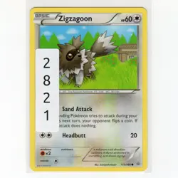 Pokemon TCG Zigzagoon 111/160 XY Primal Clash Regular Common Card EN-LP 2015 - Image 3