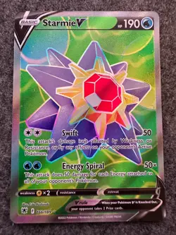 Starmie V 166/189 Astral Radiance Full Art Ultra Rare Holo Pokemon Card NM - Image 1
