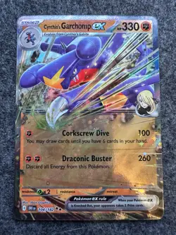 Pokemon TCG Cynthia's Garchomp EX Card Destined Rivals 104/182 NM Condition - Image 1