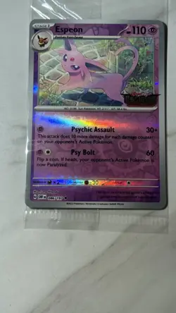 Pokemon Card TCG - Espeon 086/197 Sealed Obsidian Flames Stamped Promo - NM - Image 3