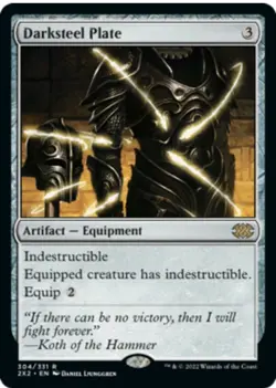 Darksteel Plate - Double Masters 2022 MTG Magic RARE Artifact Equipment - Image 1