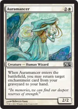 Auramancer -Foil Medium Play MTG Magic 2014 Core Set - Image 1