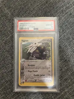 Pokemon 2003 EX Ruby Sapphire Aggron #1 Holo PSA 10 Gem Mint - Image 1
