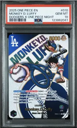 PSA 10 Monkey D Luffy Dodgers Promo One Piece Card 2025 EN Limited Rare - Image 1