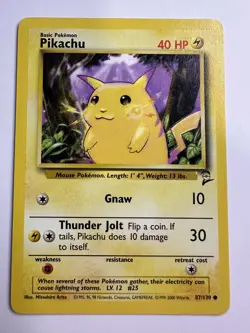 Pokemon TCG 87/130 Pikachu Base Set 2 - Condition NM/M - Non Holo - Ungraded - Image 1