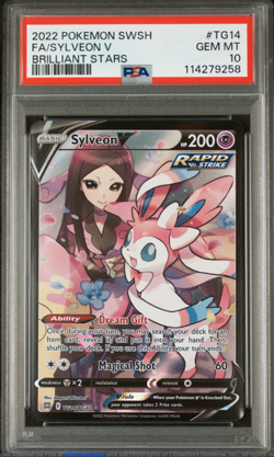 2022 Pokemon SWSH Brilliant Stars #TG14 FA Gallery Sylveon V PSA 10 - Image 1