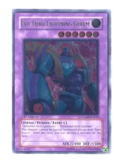 Yugioh! LP Evil Hero Lightning Golem - GLAS-EN039 - Ultimate Rare - 1st Edition - Image 1