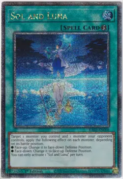 RA02-EN068 Sol And Luna Quarter Century Secret Rare YuGiOh Card 1st Edition Mint - Image 1