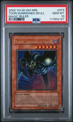 2002 Yu-Gi-Oh! Toon Summoned Skull Magic Ruler MRL Unlimited Ultra Rare PSA 10 - Image 1