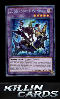 1st Edition El Shaddoll Winda SHVA-EN049 YuGiOh Secret Rare Shadows in Valhalla - Image 1