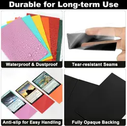Black MTG Card Sleeves 200 Pack, Standard Card Sleeves Sturdy MTG Matte Back Fin - Image 3