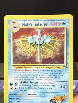 Pokemon Card Misty's Tentacruel 10/132 Holo Gym Heroes Rare WOTC Light Play - Image 2