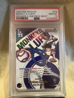 PSA 10 Monkey D Luffy Dodgers Promo One Piece Card 2025 Event Exclusive EN - Image 1