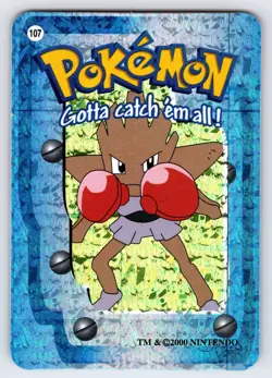 Hitmonchan #107 Pokemon Vending Prism Holo Sticker Card Authentic Nintendo - Nm - Image 3