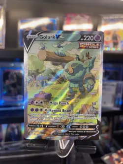 Pokemon Sword & Shield Evolving Skies Golurk V Ultra Rare 182 / 203 Nice Card! - Image 1
