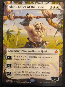 Ajani, Caller of the Pride - Borderless - Magic Foundations (MTG) - Image 1