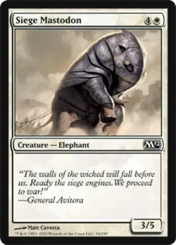 Siege Mastodon -Foil Light Play MTG Magic 2012 Core Set - Image 1