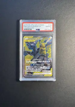 2018 Pokemon Tag Bolt 100 Pikachu & Zekrom Tag Team Full Art PSA 10 Low Pop⚡ - Image 1