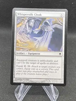 Whispersilk Cloak Vintage Artifact MTG Darksteel 160 Light Use - Image 2