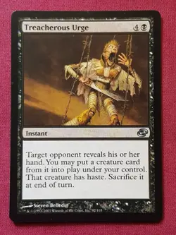 Magic The Gathering PLANAR CHAOS TREACHEROUS URGE black card MTG - Image 1