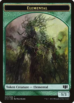 Elemental Token 10x - Green - Hamm Art - C14 Commander 2014 MTG Magic NM - Image 1