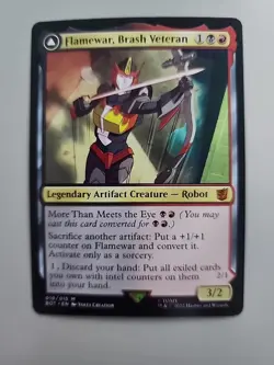 MTG Flamewar, Brash Veteran/Streetwise Operative Transformers 10/15 Regular Myth - Image 1