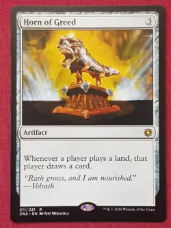 Magic The Gathering CONSPIRACY TAKE THE CROWN HORN OF GREED artifact card MTG - Image 1