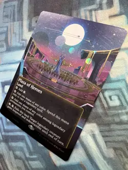 Borderless Galaxy Foil Plaza of Heroes NM Unplayed EoE Stellar Sights Poster - Image 2