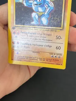 CARTE POKEMON MACHOPEUR 34/102 EDITION 1 FR SET DE BASE PEU COMMUNE - TBE/EXC - Image 4