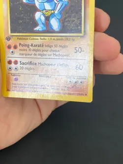 CARTE POKEMON MACHOPEUR 34/102 EDITION 1 FR SET DE BASE PEU COMMUNE - TBE/EXC - Image 5