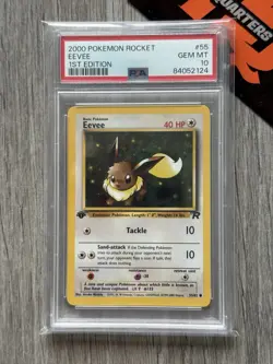 2000 Pokemon Rocket 1st Edition #55 Eevee PSA 10 - Image 1
