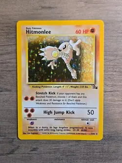 Pokemon TCG Hitmonlee 7/62 Fossil Unlimited Holo Rare WOTC NM - Image 1
