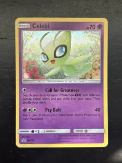 Celebi SM224 LP Cosmos Holo Foil Flower Field Art Black Star Pokemon Promo Card! - Image 1
