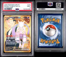 PSA 9 TEAM ROCKET'S MEWTWO EX 240 2025 POKEMON DESTINED RIVALS HYPER RARE - Image 3
