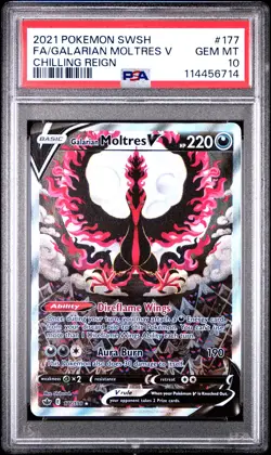2021 Pokemon Sword & Shield Chilling Reign Fa/Galarian Moltres V 10 tcg - Image 1