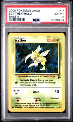 2000 Pokemon Game Base Ii Scyther-Holo 6 tcg - Image 1