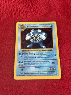 Poliwrath 013/102 Base Set (Shadowless) Holo Vintage Pokemon Card Played - Image 1