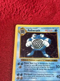 Poliwrath 013/102 Base Set (Shadowless) Holo Vintage Pokemon Card Played - Image 3