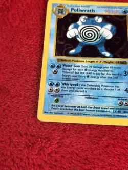 Poliwrath 013/102 Base Set (Shadowless) Holo Vintage Pokemon Card Played - Image 4