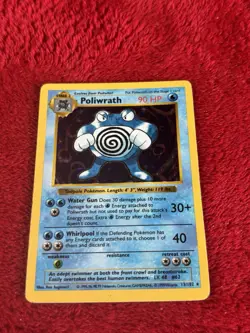 Poliwrath 013/102 Base Set (Shadowless) Holo Vintage Pokemon Card Played - Image 5