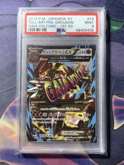 Pokemon Card Japanese PSA 9 Primal Groudon EX FA 074/070 UR Gold XY5 1st Ed SR - Image 1